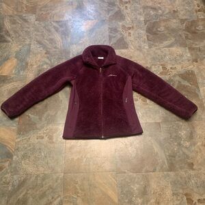 Purple Columbia Sportswear fuzzy jacket, size M